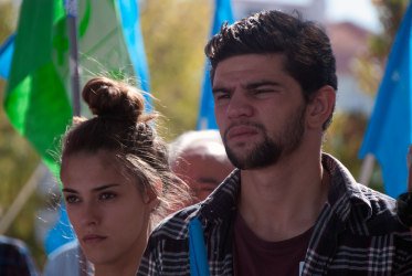 Contacto com a população na Cruz de Pau, Amora