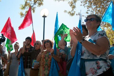 Contacto com a população na Cruz de Pau, Amora