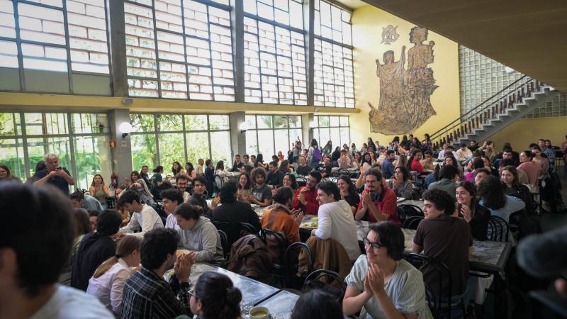Almoço com estudantes em Lisboa
